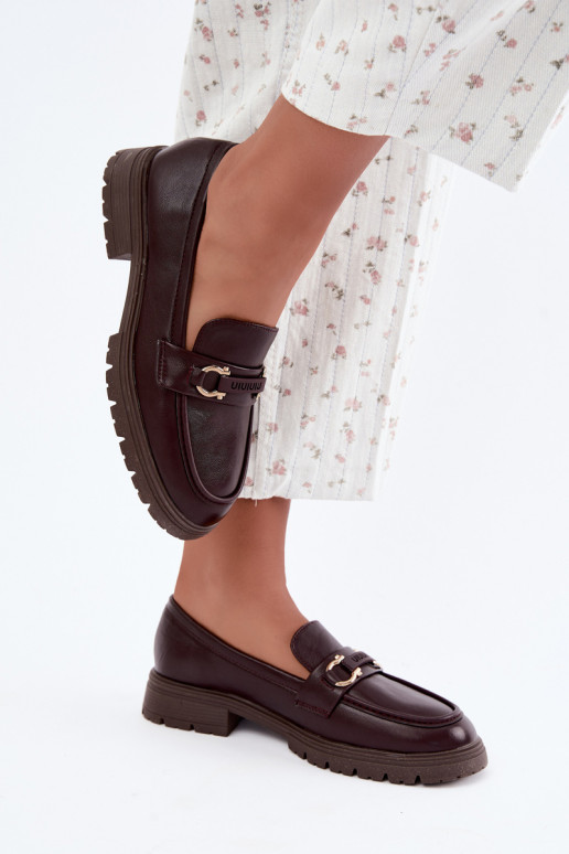 Mocasines para mujer con detalles elegantes en color burdeos Brika