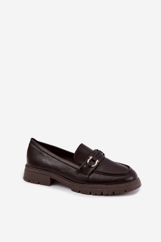 Mocasines para mujer con detalles elegantes en color chocolate Brika