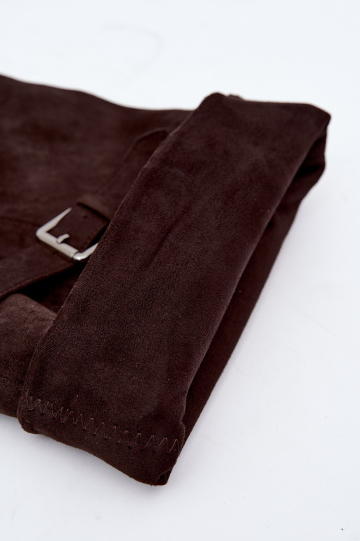 Botas de tacón por encima de la rodilla con correas y hebillas en color chocolate Tai turibel