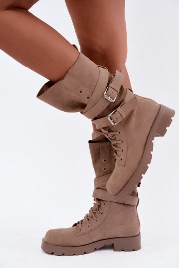 calentamiento botines de trabajo con hebillas beige Patsy