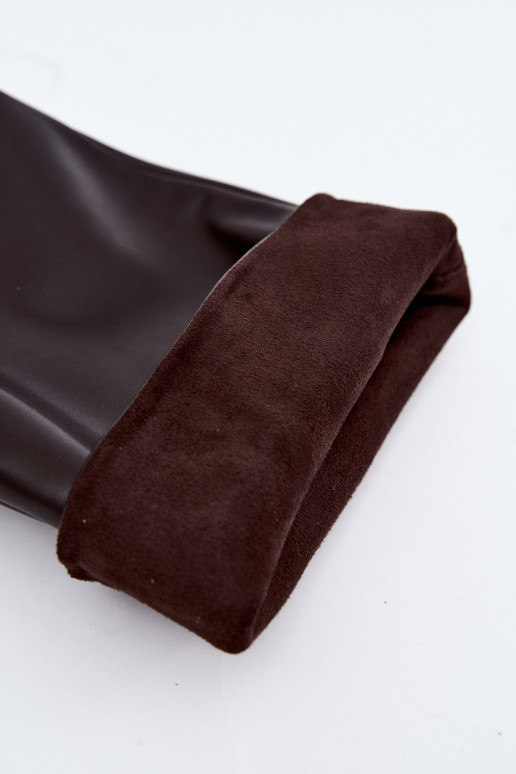 botas altas sin cordones con tacones en color chocolate Falina