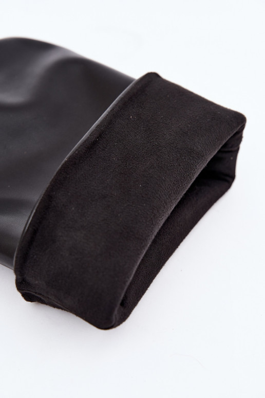 botas altas sin cordones con tacones en color negro Falina
