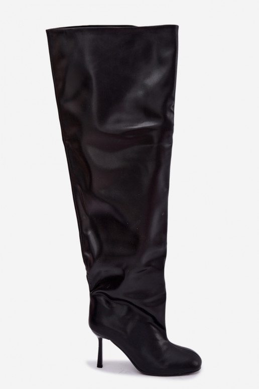 botas altas de mujer con tacones finos en color negro Galena