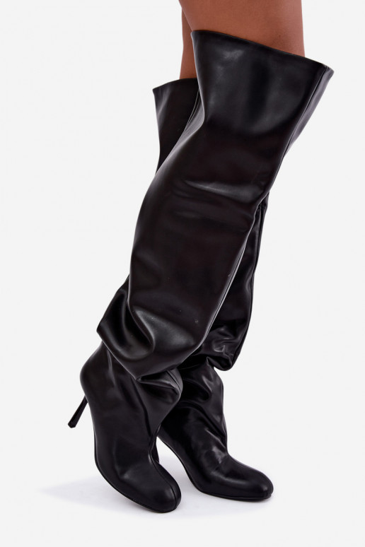 botas altas de mujer con tacones finos en color negro Galena