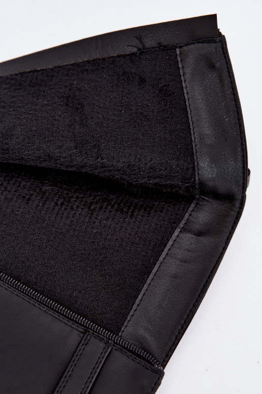 botas altas de mujer con tacón bajo y hebillas en color negro Orlisa