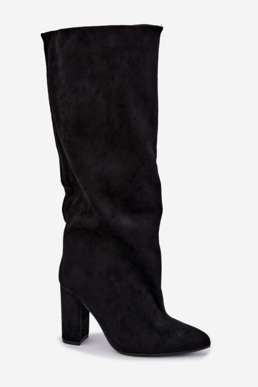 botas altas sin cordones con tacones en color negro Emeline