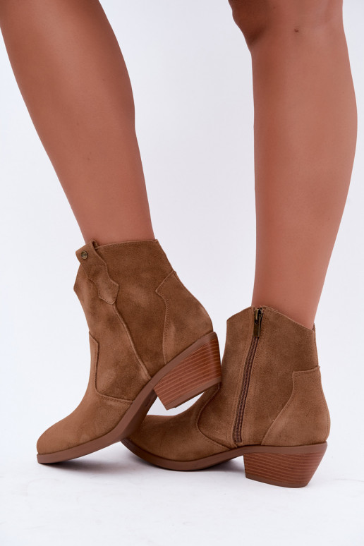 Botines de estilo cowboy marrones con tacón Big Star