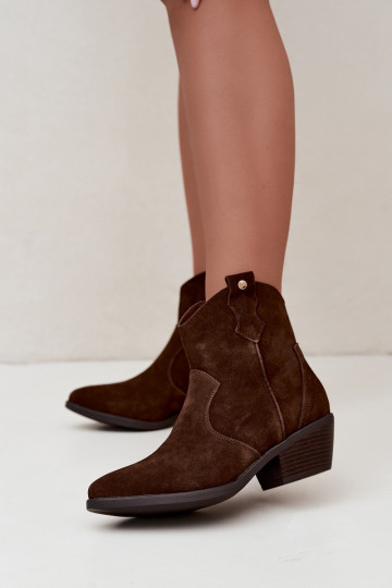 Botines de estilo cowboy color marrón chocolate con tacón Big Star 2