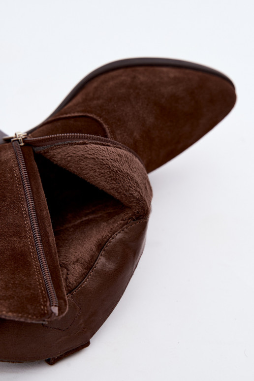 Botines de estilo cowboy color marrón chocolate con tacón Big Star