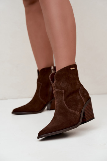 Botines de estilo cowboy color marrón chocolate con tacón Big Star 2