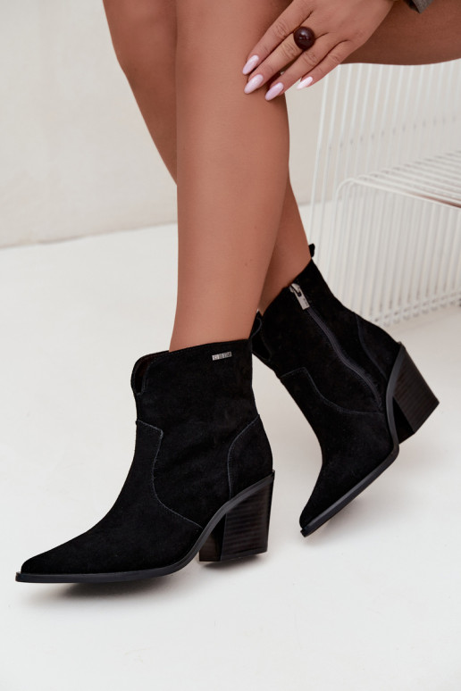 Botines de estilo cowboy negros con tacón Big Star