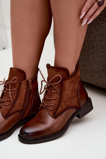 Botines marrones con tacones anchos Ismerae
