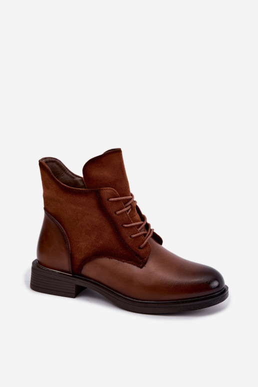 Botines marrones con tacones anchos Ismerae