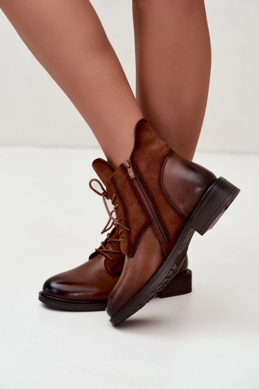 Botines marrones con tacones anchos Ismerae
