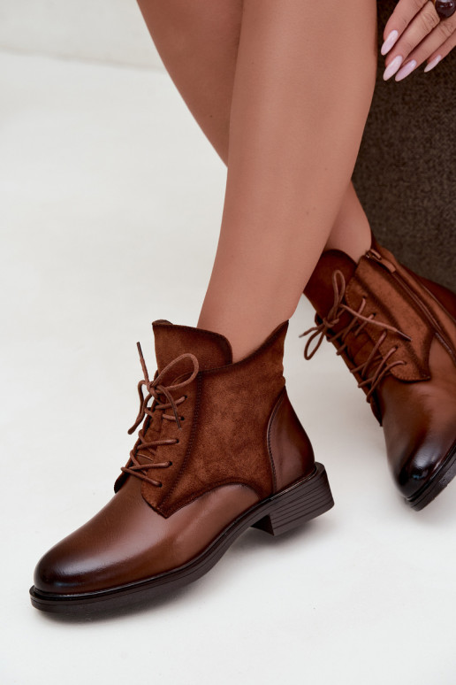 Botines marrones con tacones anchos Ismerae