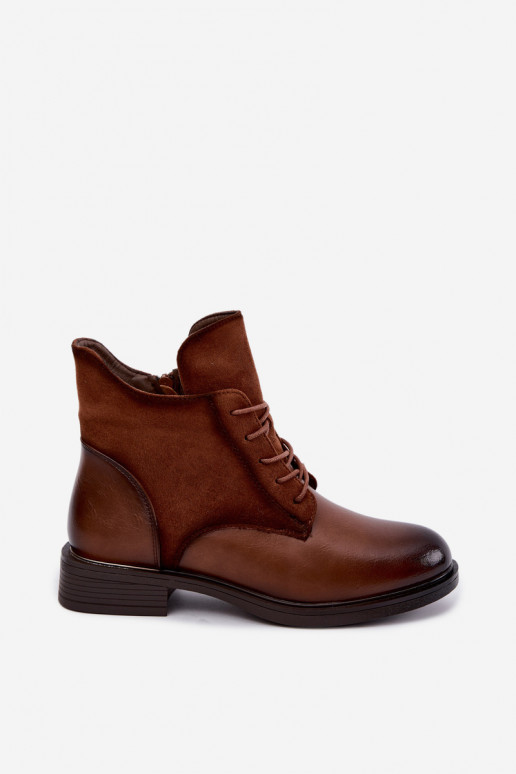 Botines marrones con tacones anchos Ismerae