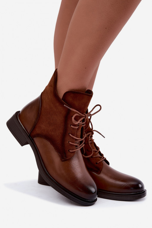 Botines marrones con tacones anchos Ismerae