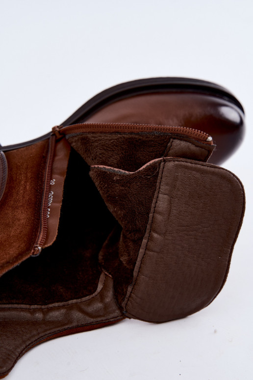 Botines marrones con tacones anchos Ismerae