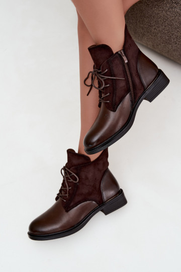 Botines de color marrón chocolate con tacones anchos Ismerae 2