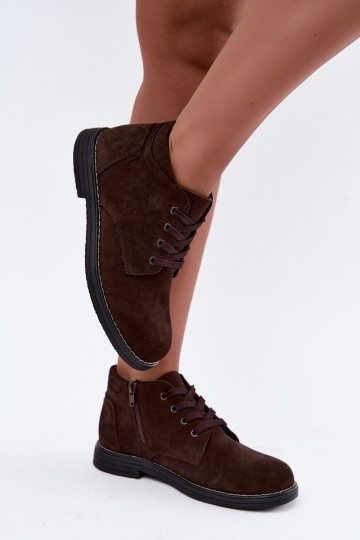 Zapatos de ante color marrón chocolate Nirelia