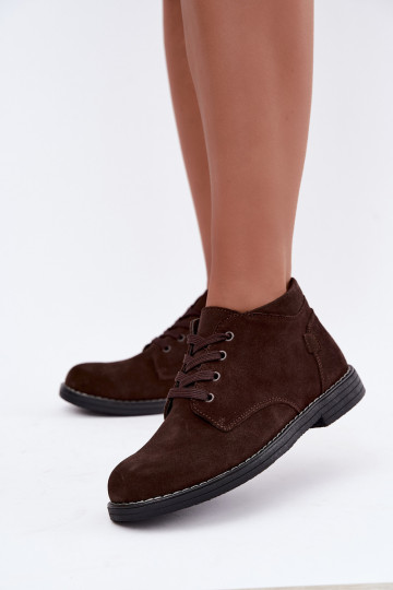 Zapatos de ante color marrón chocolate Nirelia 2