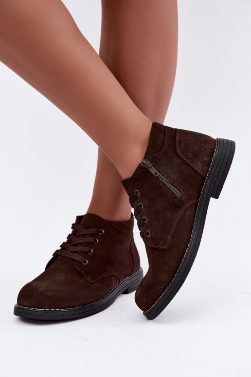 Zapatos de ante color marrón chocolate Nirelia