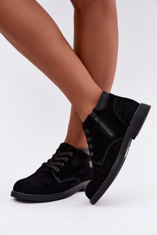 Zapatos de ante color negro Nirelia