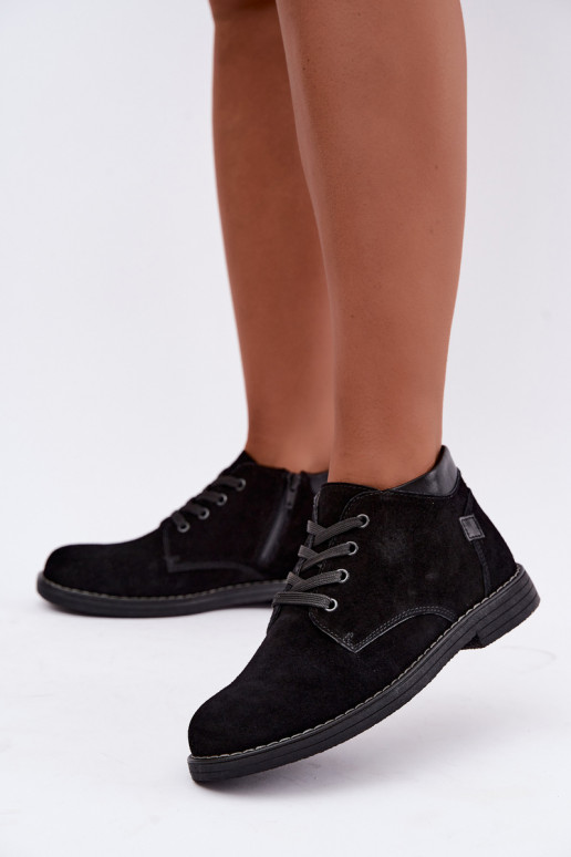 Zapatos de ante color negro Nirelia