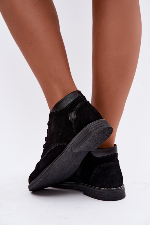 Zapatos de ante color negro Nirelia