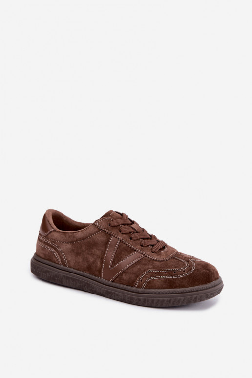 Zapatillas de cuero y ante marrones Cariva