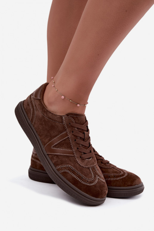 Zapatillas de cuero y ante marrones Cariva