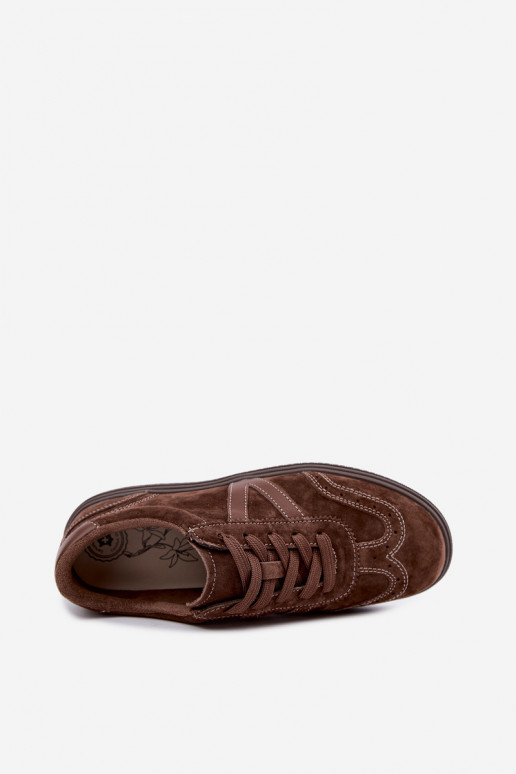 Zapatillas de cuero y ante marrones Cariva