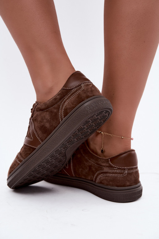 Zapatillas de cuero y ante marrones Cariva