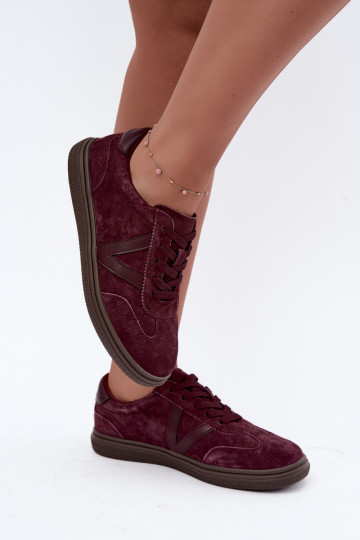 Zapatillas de cuero y ante burdeos Cariva 2