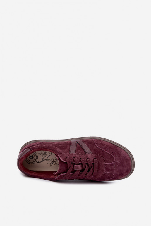 Zapatillas de cuero y ante burdeos Cariva