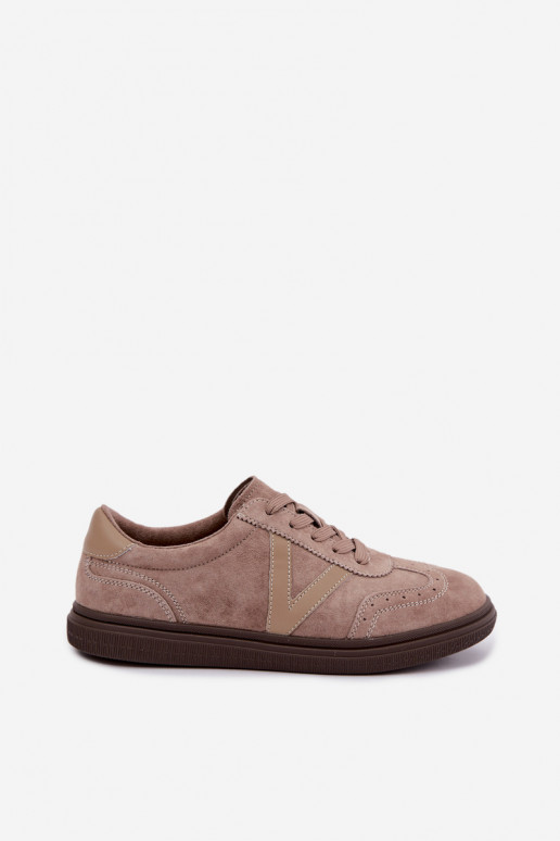 Zapatillas de cuero y ante color arena Cariva