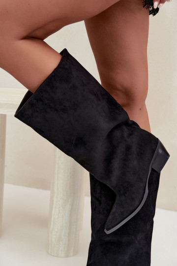 botas altas tipo slip-on con tacones de ante sintético negras Casella 2