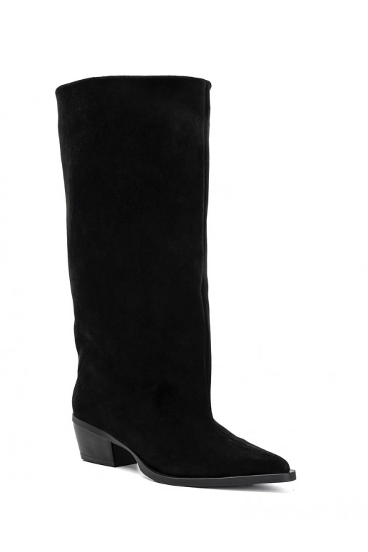 botas altas tipo slip-on con tacones de ante sintético negras Casella