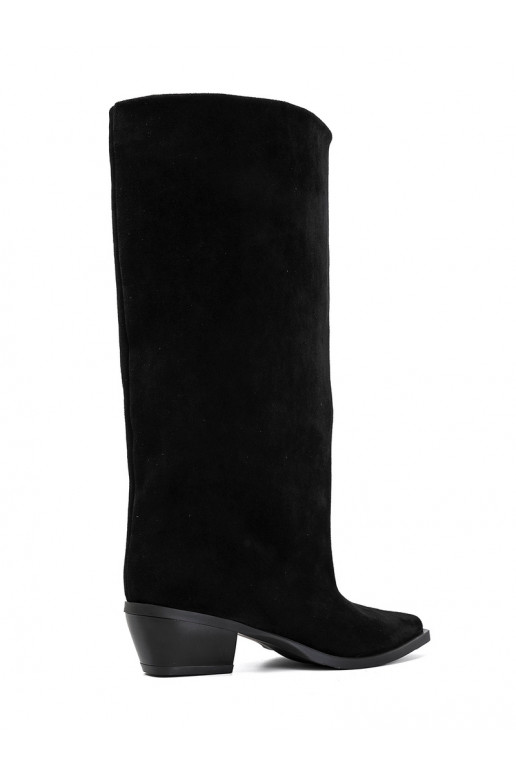 botas altas tipo slip-on con tacones de ante sintético negras Casella