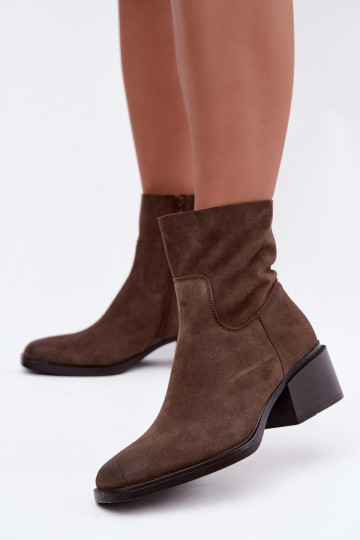 Botines de mujer de ante marrón Iveris
