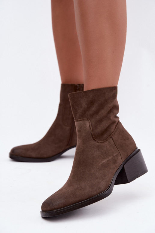Botines de mujer de ante marrón Iveris