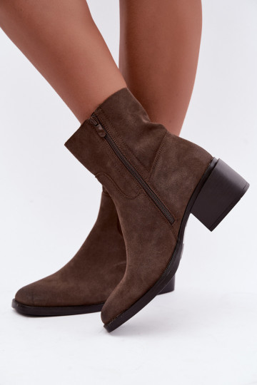 Botines de mujer de ante marrón Iveris 2