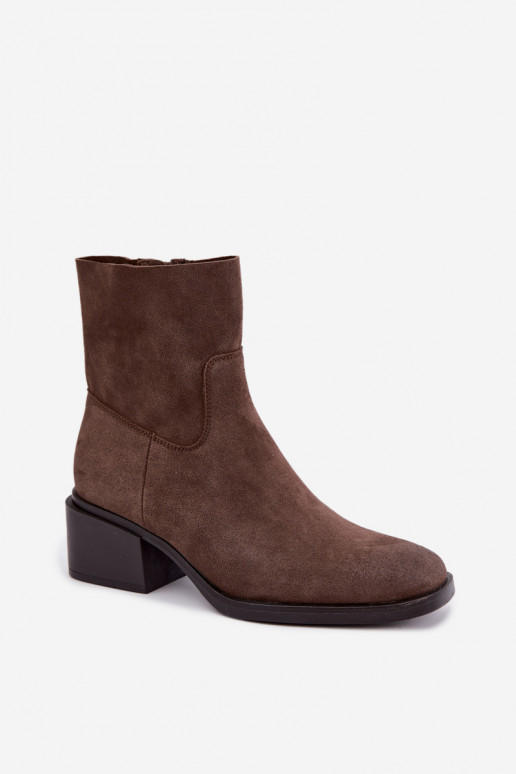Botines de mujer de ante marrón Iveris