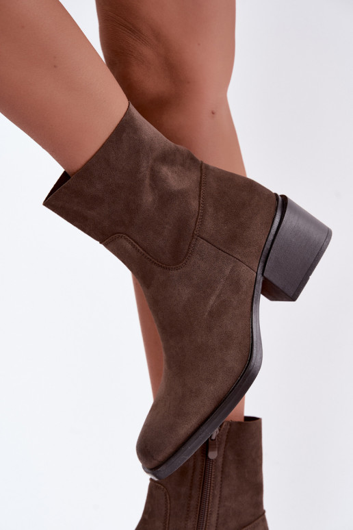 Botines de mujer de ante marrón Iveris