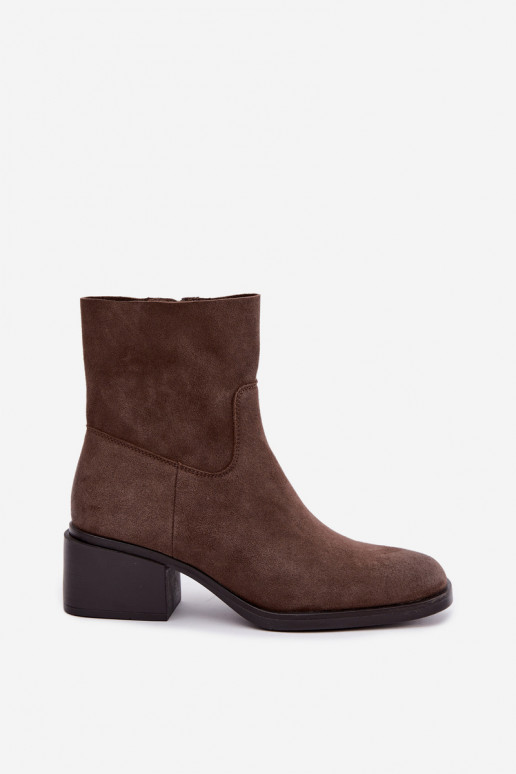 Botines de mujer de ante marrón Iveris