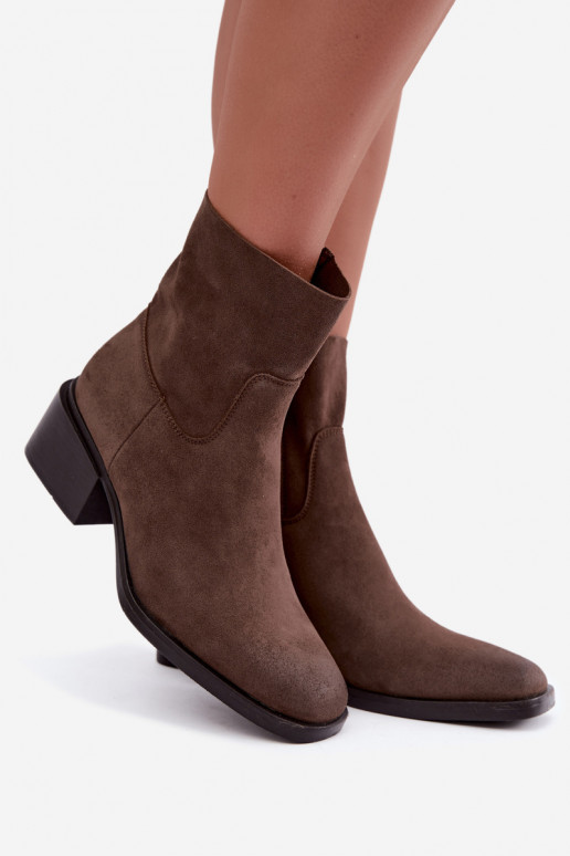 Botines de mujer de ante marrón Iveris