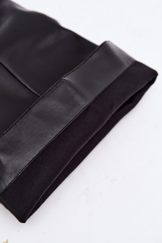 Botas altas con punta abierta en tacón fino de cuero sintético negro Velise