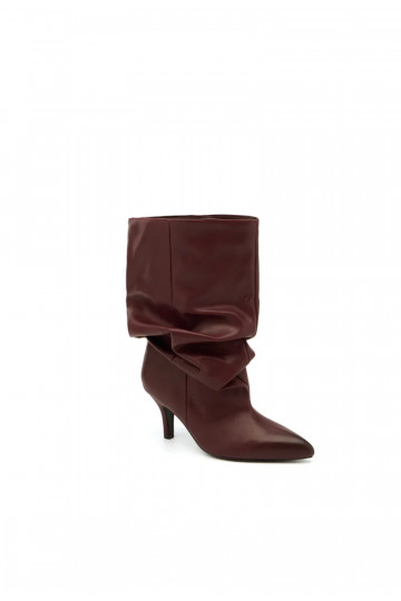 Botines slouchy con tacón burdeos Gelra