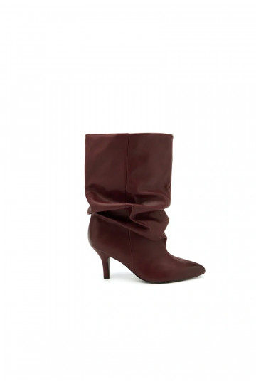 Botines slouchy con tacón burdeos Gelra 2
