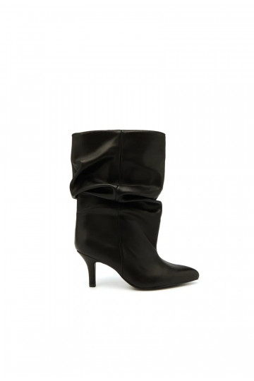 Botines slouchy con tacón negro Gelra